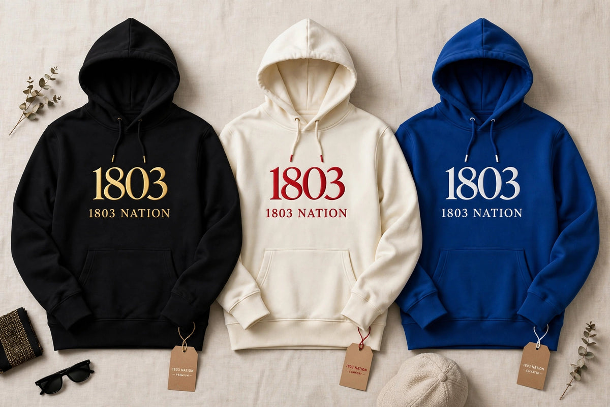 1803 Nation classic hoodie and t-shirts