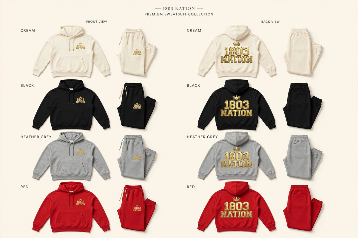 1803 Nation classic hoodie and t-shirts
