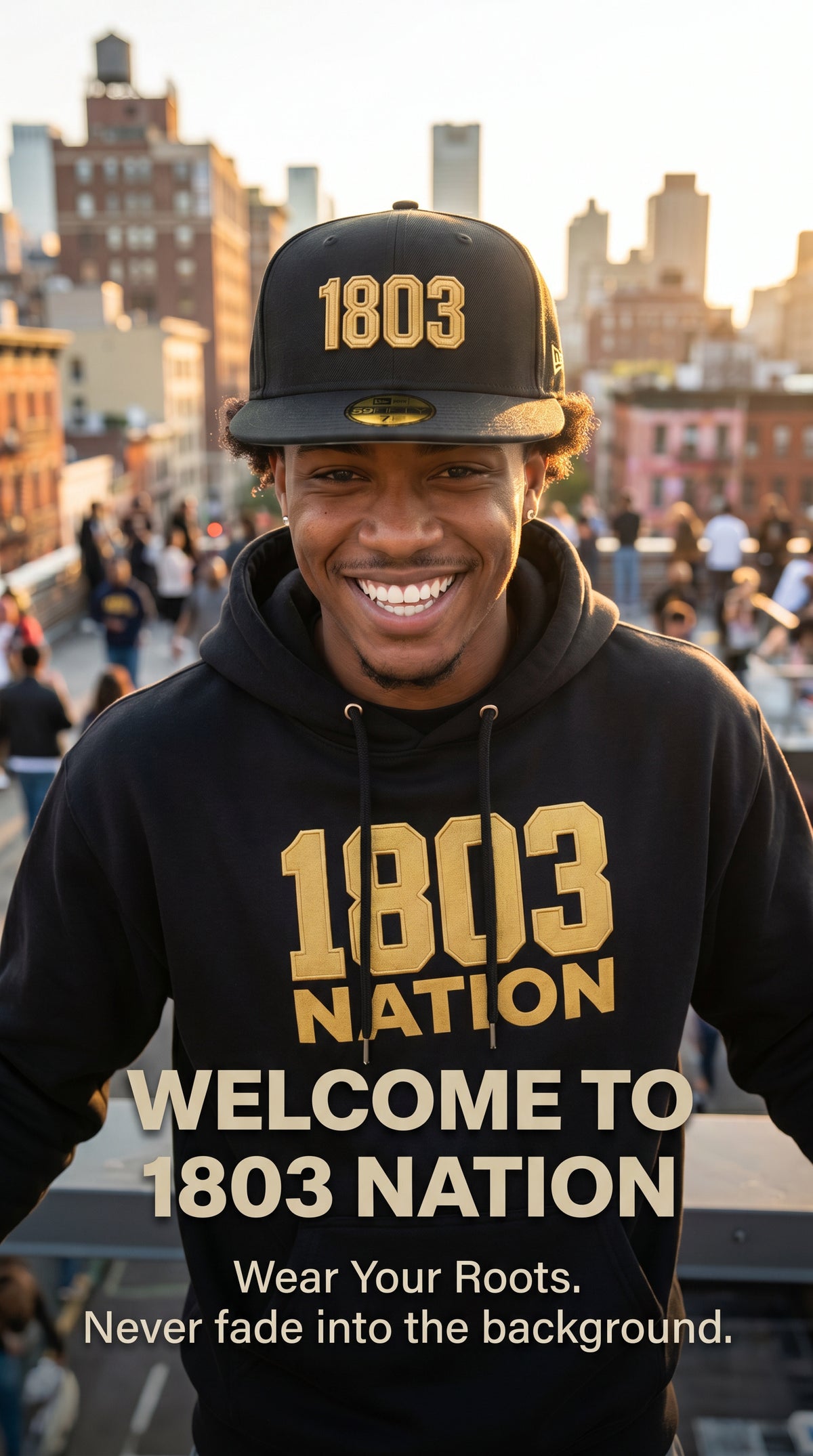 1803 Nation gold script hoodie