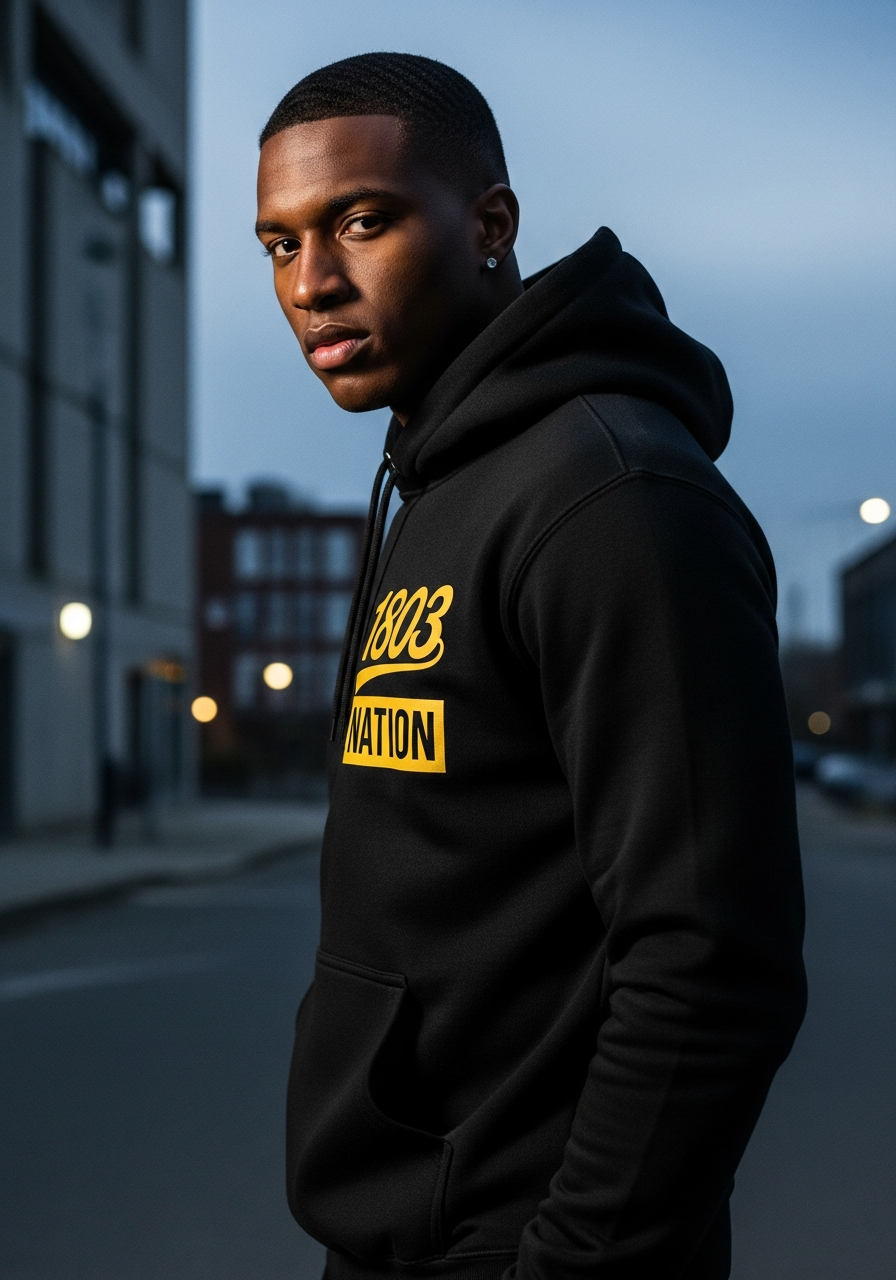 1803 Nation gold script hoodie