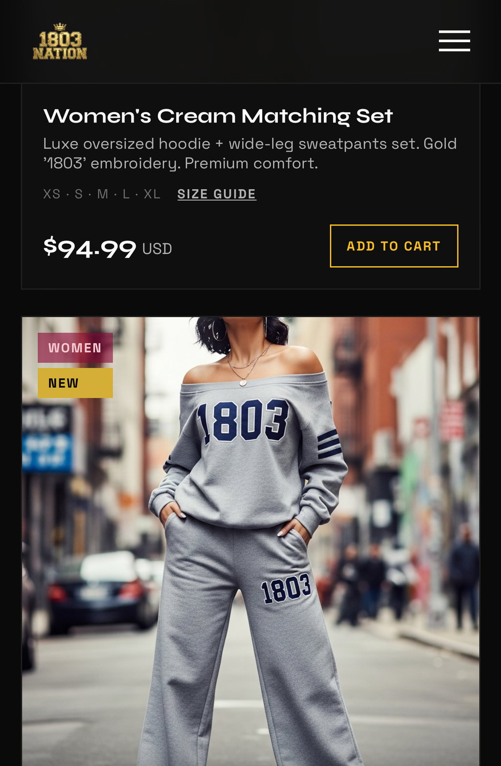 1803 Nation classic hoodie and t-shirts
