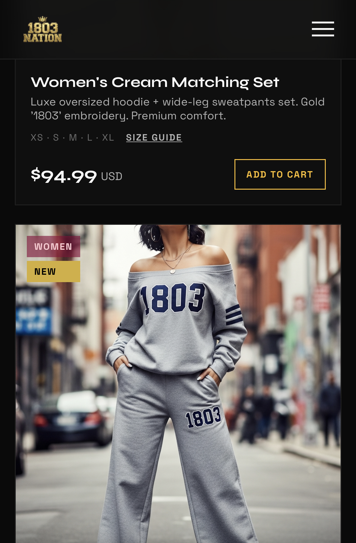 1803 Nation classic hoodie and t-shirts
