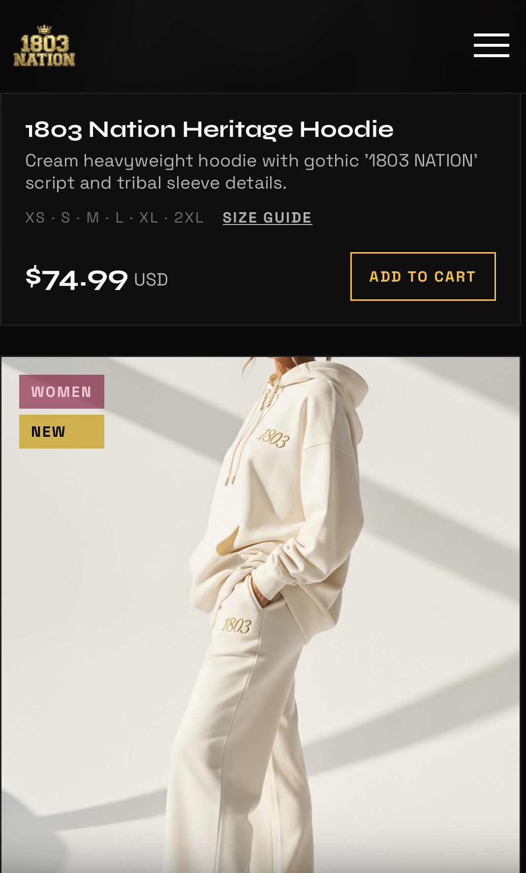 1803 Nation classic hoodie and t-shirts