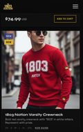 1803 Nation gold script hoodie