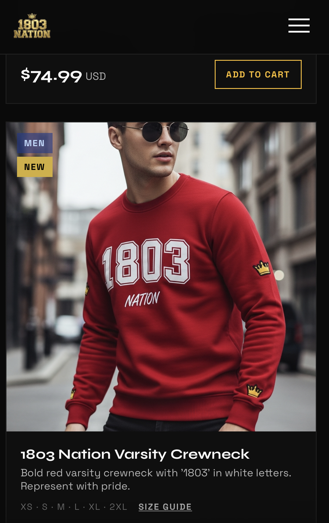 1803 Nation gold script hoodie
